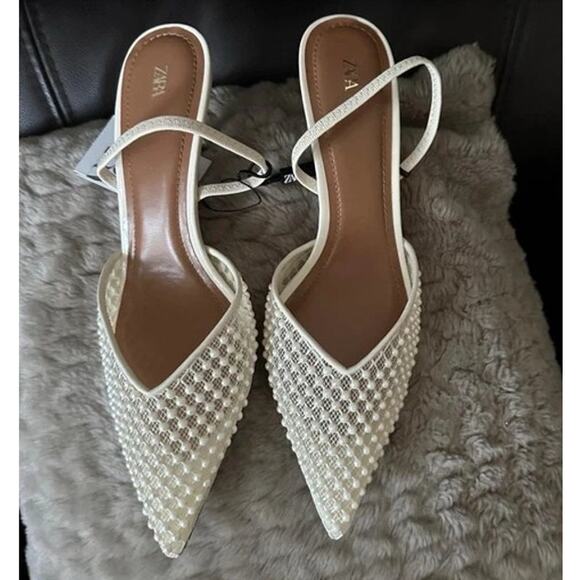 ZARA Blogger Fave!!! Embellished Slingbacks NWT - Picture 12 of 16